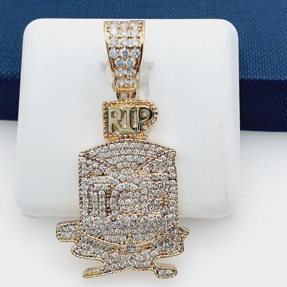 14K Gold Plated Cubic Zircon Pendant, INUS1BR263 - Picture 1 of 9